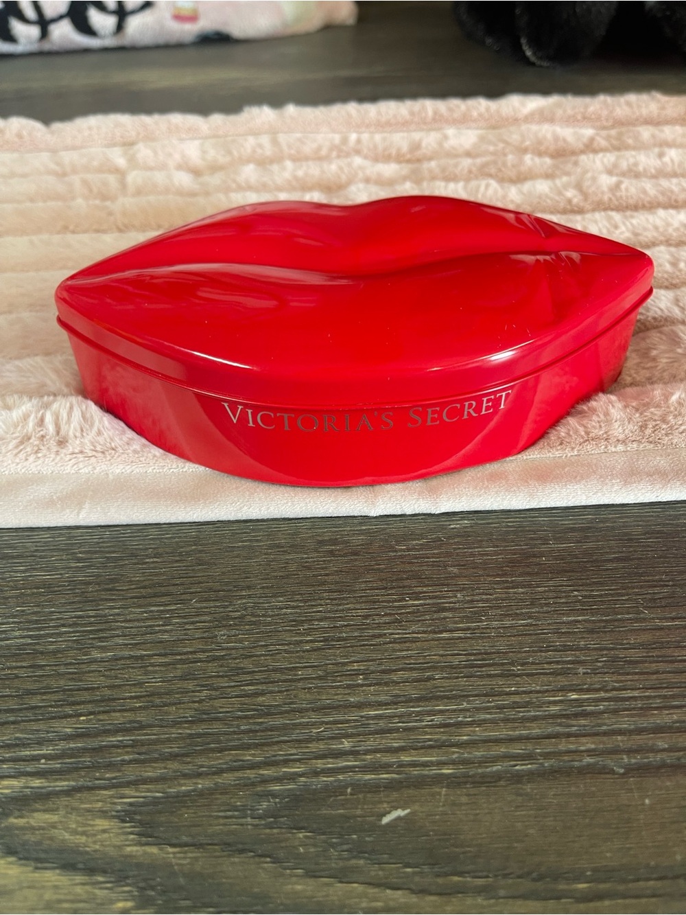 Victoria's Secret Red Lip-Shaped Collectible Tin
